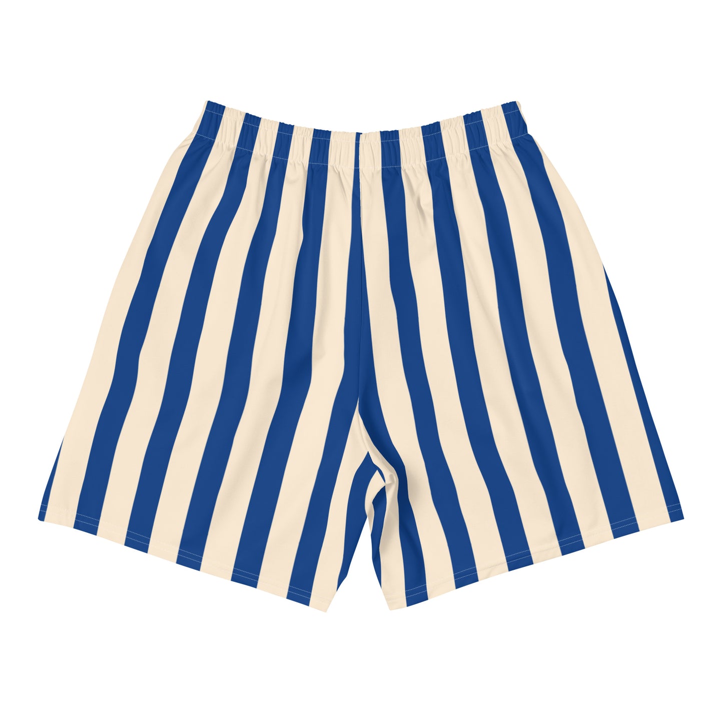 Men's White/Cream Pinstriped Athletic Shorts