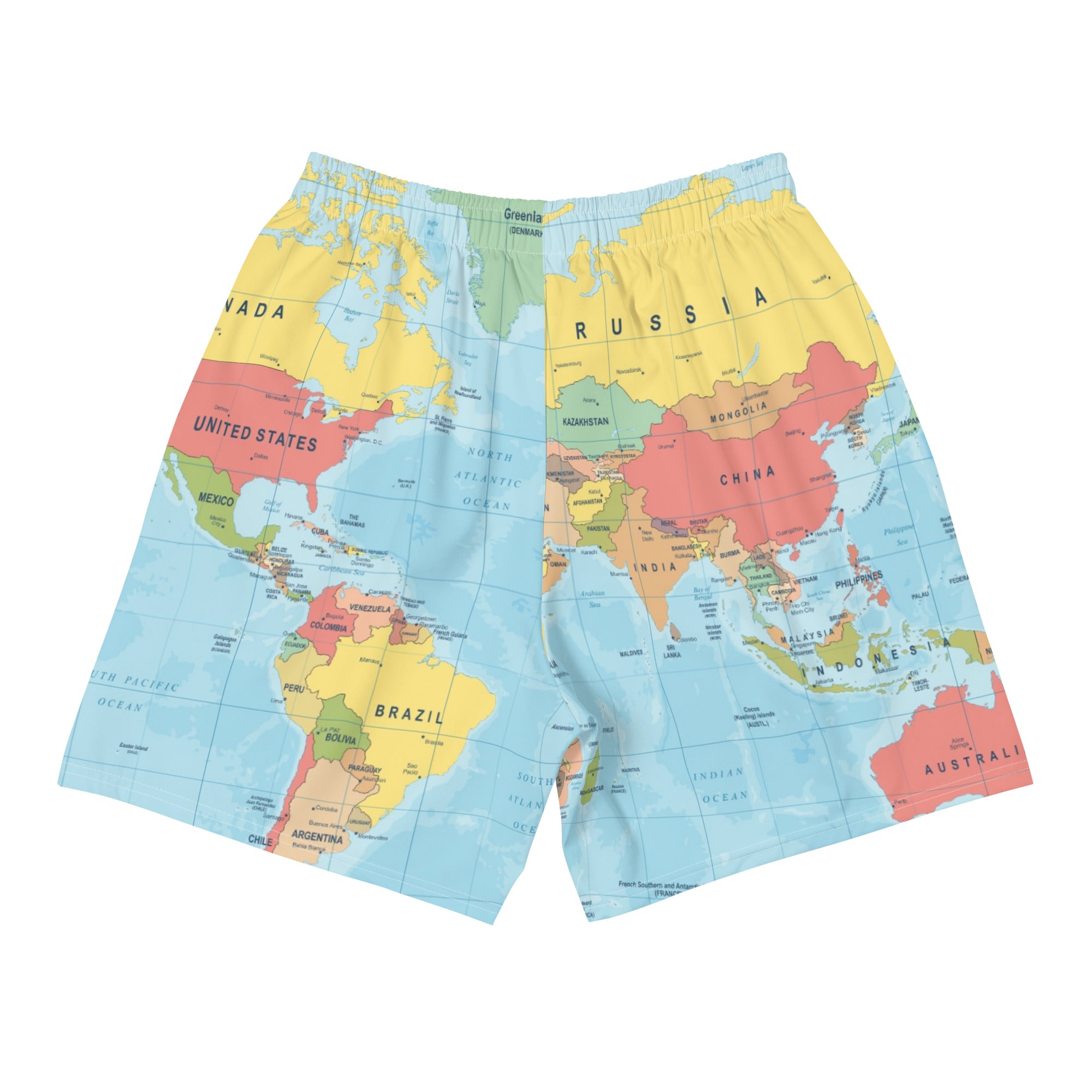 Men's Map Of The World Athletic Shorts – H2P Athletics