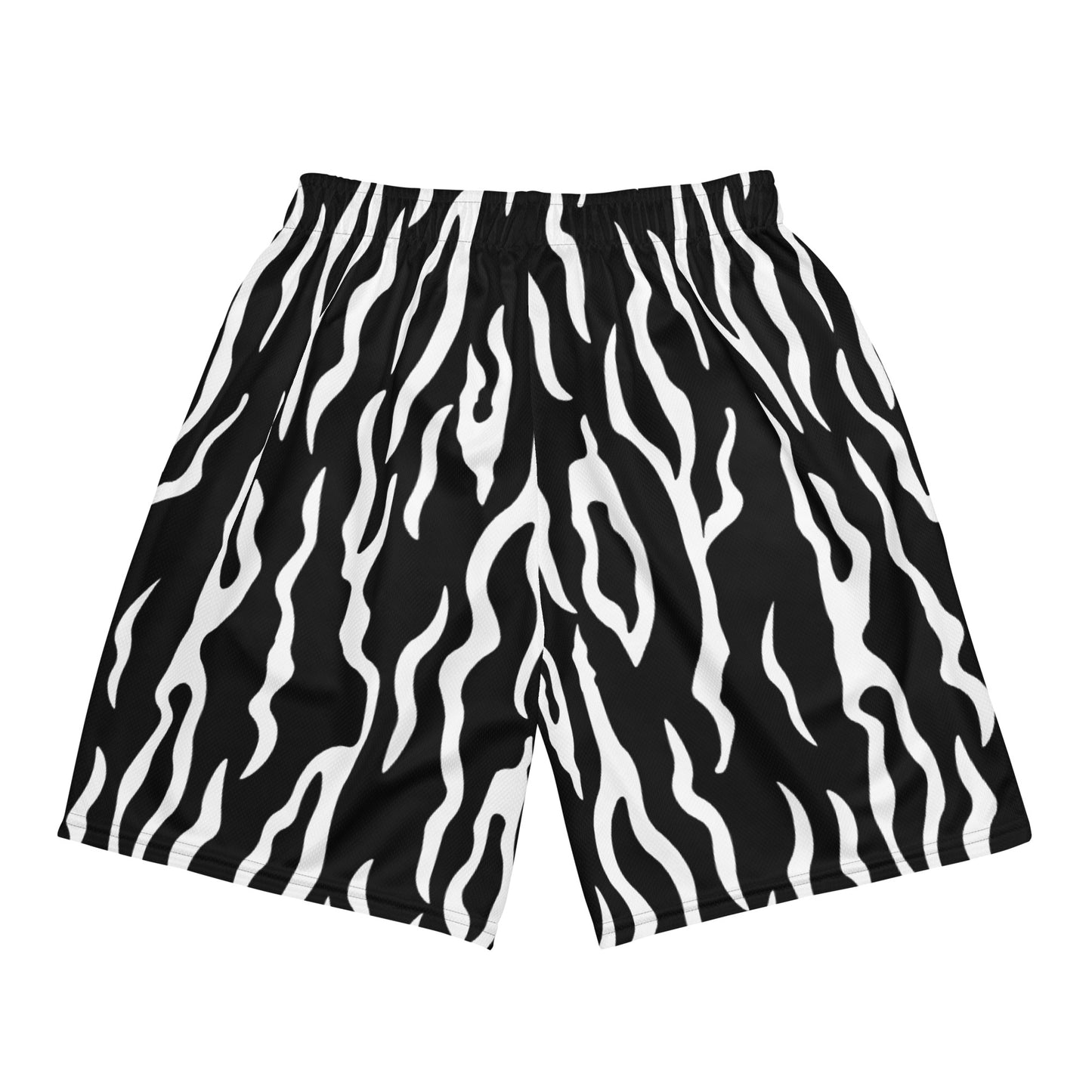 Unisex H2P White and Black Animal Print Mesh Shorts