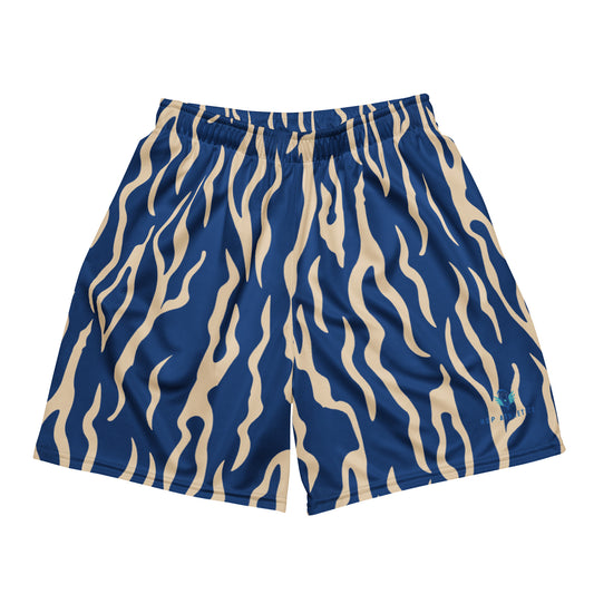 Unisex H2P Brown and Blue Animal Print Mesh Shorts