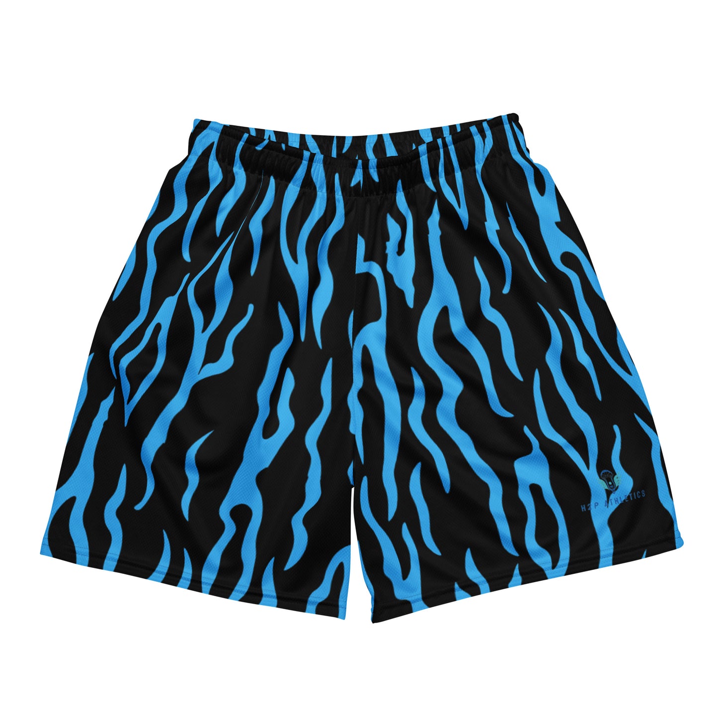 Unisex H2P Blue and Black Animal Print Mesh Shorts