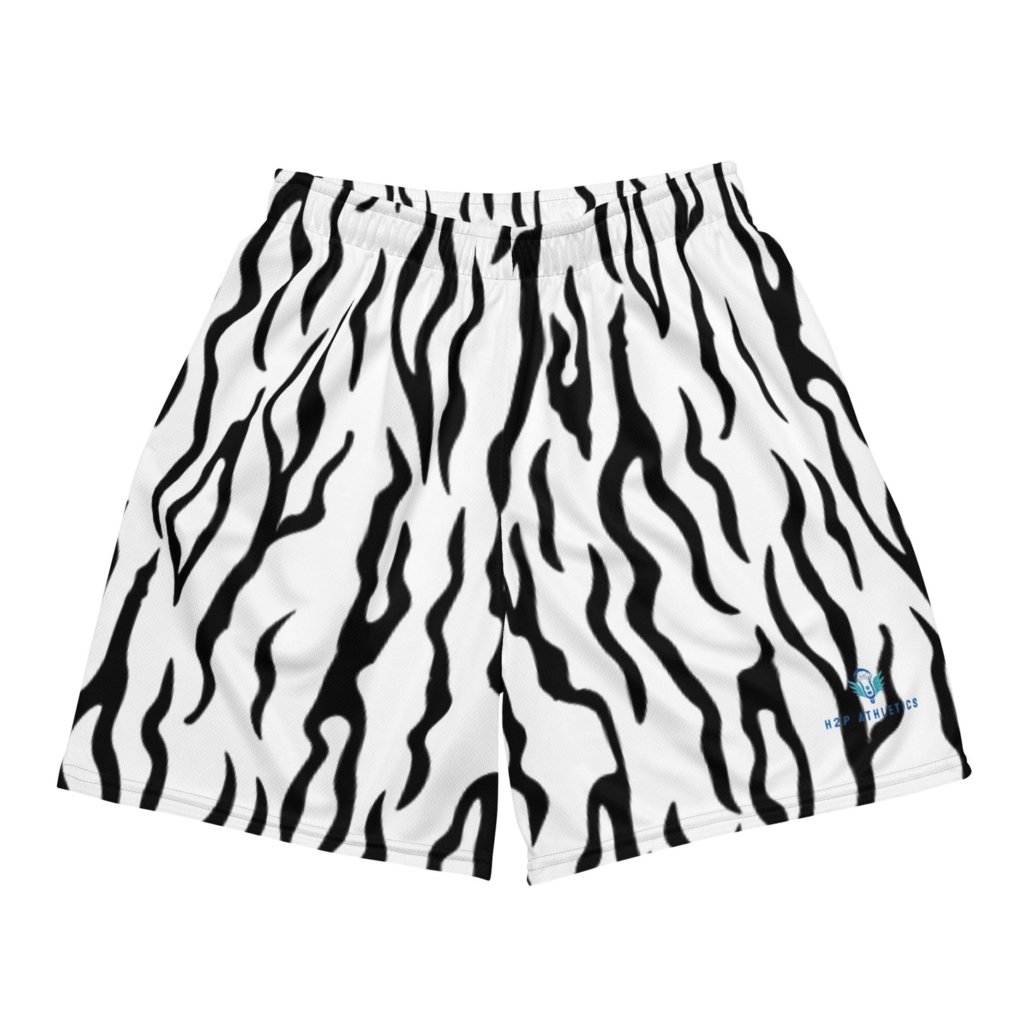 Unisex H2P Black and White Animal Print Mesh shorts